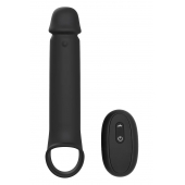 Черная насадка-удлинитель с вибрацией Vibrating Extender With Remote - Dream Toys - в Рубцовске купить с доставкой