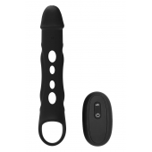Черная насадка-удлинитель Vibrating Extender With Remote с вибрацией - Dream Toys - в Рубцовске купить с доставкой