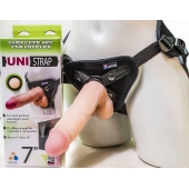 Страпон-унисекс с двумя насадками UNI strap 7  Harness - 19 и 16 см. - LOVETOY (А-Полимер) - купить с доставкой в Рубцовске