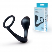 Черное эрекционное кольцо со стимулятором простаты Ringer Cock Ring   Plug - b-Vibe - в Рубцовске купить с доставкой