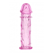 Розовая насадка фаллической формы - 12,5 см. - A-toys - в Рубцовске купить с доставкой