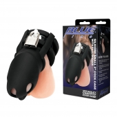 Черная клетка для пениса Silicone Small 2 in Cock Cage With Ball Divider - BlueLine - купить с доставкой в Рубцовске