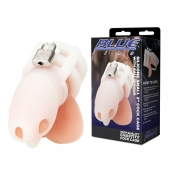 Белая клетка для пениса Silicone Small 2 in Cock Cage With Ball Divider - BlueLine - купить с доставкой в Рубцовске