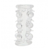 Прозрачная насадка на пенис с шипами и бугорками JELLY JOY LUST CLUSTER CLEAR - Dream Toys - в Рубцовске купить с доставкой