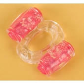 Прозрачное виброкольцо с двумя вибропульками - Toyfa Basic - в Рубцовске купить с доставкой