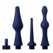 Набор из 3 универсальных насадок для анального душа Universal 3 Piece Silicone Enema Attachment Set - XR Brands - купить с доставкой в Рубцовске