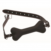 Черный кляп в форме косточки Hound Adjustable Dog Bone Gag - XR Brands - купить с доставкой в Рубцовске