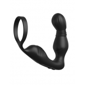 Черный вибростимулятор простаты с эрекционным кольцом Ass-Gasm Pro P-Spot Milker - Pipedream - в Рубцовске купить с доставкой