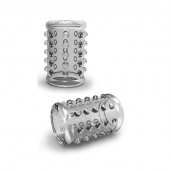 Прозрачная насадка на пенис с шишечками STAY HARD COCK SLEEVE 02 CLEAR - Blush Novelties - в Рубцовске купить с доставкой