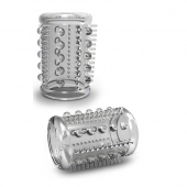 Прозрачная насадка с шипами и шишечками STAY HARD COCK SLEEVE 03 CLEAR - Blush Novelties - в Рубцовске купить с доставкой
