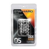Прозрачная насадка с капельками STAY HARD COCK SLEEVE 05 CLEAR - Blush Novelties - в Рубцовске купить с доставкой