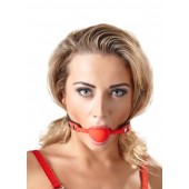 Силиконовый кляп-шар на чёрных ремешках Red Gag silicone - Orion - купить с доставкой в Рубцовске