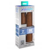 Коричневая насадка на член 2  Silicone X-tension - 20,3 см. - Pipedream - в Рубцовске купить с доставкой