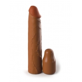 Коричневая насадка на член 2  Silicone X-tension - 20,3 см. - Pipedream - в Рубцовске купить с доставкой