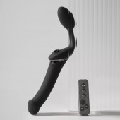 Черный безремневой вибрострапон Strap-On-Me Multi Orgasm Size XL - Strap-on-me - купить с доставкой в Рубцовске