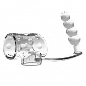 Прозрачная насадка на пенис и мошонку с анальным стимулятором Rilley - Baile - в Рубцовске купить с доставкой