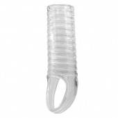 Прозрачная насадка на пенис с ребрышками и подхватом мошонки - Baile - в Рубцовске купить с доставкой