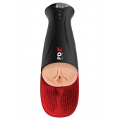Телесный мастурбатор-вагина в черной колбе с вибрацией Fuck-O-Matic Pro XL - Pipedream - в Рубцовске купить с доставкой