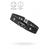 Черный чокер-ошейник со связанными кольцами на подложке - Pecado - купить с доставкой в Рубцовске