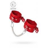 Красные мягкие кожаные оковы с люверсами - Pecado - купить с доставкой в Рубцовске