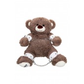 Бондажный набор: бурый мишка с белыми оковами и наручниками - Pecado - купить с доставкой в Рубцовске