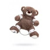 Бондажный набор: бурый мишка с белыми оковами и наручниками - Pecado - купить с доставкой в Рубцовске