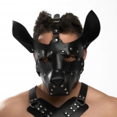 Черная кожаная маска «Собака» - Crazy Handmade - купить с доставкой в Рубцовске