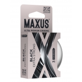 Черные утолщенные презервативы MAXUS Extra Strong с железным кейсом - 3 шт. - Maxus - купить с доставкой в Рубцовске