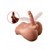 Телесный мужской торс с вибрацией и возвратно-поступательными движениями Bartlett - SHEQU