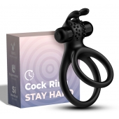 Черное эрекционное виброкольцо с подхватом мошонки Stay Hard - Boys of Toys - в Рубцовске купить с доставкой