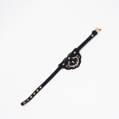 Черный чокер с клепками и золотистой фурнитурой - Crazy Handmade - купить с доставкой в Рубцовске