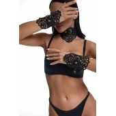 Фигурный набор для БДСМ-игр с узорами и золотистой фурнитурой - Crazy Handmade - купить с доставкой в Рубцовске