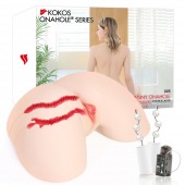 Мастурбатор-полуторс с двойным слоем материала и вибрацией Jenny Onahole Real Hips - KOKOS - в Рубцовске купить с доставкой
