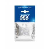 Прозрачное эластичное эрекционное кольцо с 6 шариками - Sex Expert - в Рубцовске купить с доставкой