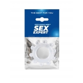 Прозрачное эрекционное кольцо со стимулирующими шариками - Sex Expert - в Рубцовске купить с доставкой