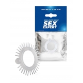 Эластичное эрекционное кольцо с шипиками и шариком - Sex Expert - в Рубцовске купить с доставкой