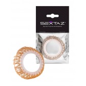Эрекционное кольцо с бежевыми «ресничками» - Sextaz - в Рубцовске купить с доставкой