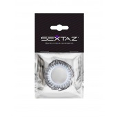 Эластичное эрекционное колечко с черными «ресничками» - Sextaz - в Рубцовске купить с доставкой