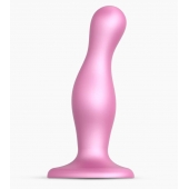 Розовая насадка Strap-On-Me Dildo Plug Curvy size M - Strap-on-me - купить с доставкой в Рубцовске