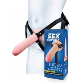 Мужской полый страпон на регулируемых ремешках - 22 см. - Sex Expert - купить с доставкой в Рубцовске