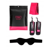 Черно-розовый эротический набор: маска, наручники и повязка - Erokay - купить с доставкой в Рубцовске