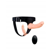 Женский страпон с 2 насадками, вибрацией и пультом ДУ - Erowoman-Eroman - купить с доставкой в Рубцовске