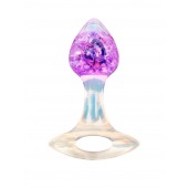 Сиреневатая анальная пробка с ручкой - 8,5 см. - AnaLove