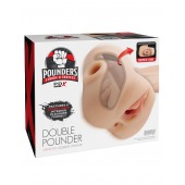 Телесный мастурбатор с вибрацией Double Pounder Vibrating Squeeze Stroker - Pipedream - в Рубцовске купить с доставкой