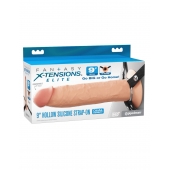 Телесный пустотелый фаллопротез 9’’ Hollow Silicone Strap-On - 24,1 см. - Pipedream - купить с доставкой в Рубцовске