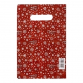 Красный подарочный новогодний пакет с вырубной ручкой (20х30 см) - Сима-Ленд - купить с доставкой в Рубцовске