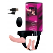 Женский страпон с 3 насадками и вибрацией - Erowoman-Eroman - купить с доставкой в Рубцовске