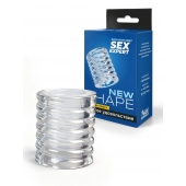 Прозрачная сквозная насадка на пенис с ребрышками - Sex Expert - в Рубцовске купить с доставкой