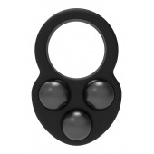 Черное эрекционное кольцо с утяжелителями - Dream Toys - в Рубцовске купить с доставкой