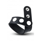 Черное эрекционное кольцо на кнопках - Blush Novelties - в Рубцовске купить с доставкой